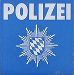 Dienststellenschild Polizeistern (deutschlandweit einheitlich; blau)