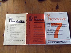 Three copies of the journal Die Internationale. Die Internationale.JPG