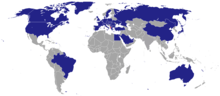 The countries with diplomatic missions of Albania. Diplomatic missions of Albania.png
