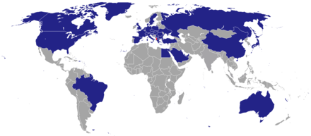 The countries with diplomatic missions of Albania.