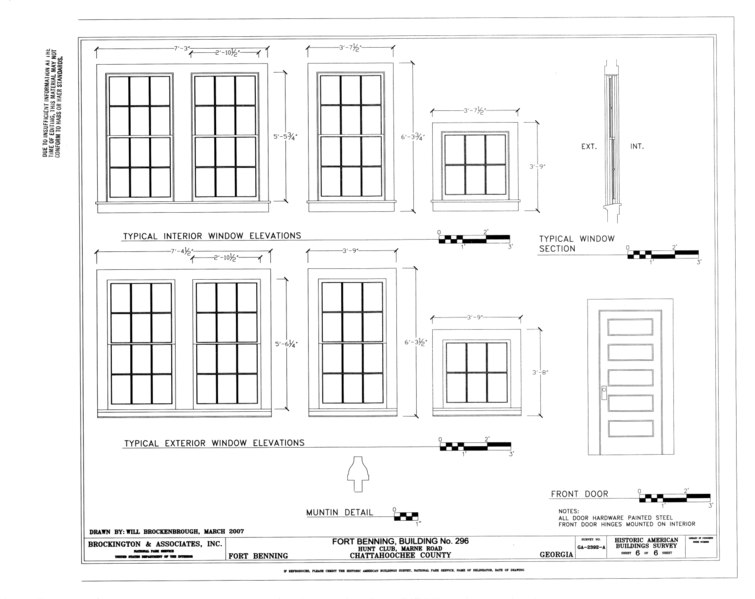 File:Door and Window Details - Fort Benning, Building No. 296, Hunt Club, Marne Road, Fort Benning Military Reservation, Chattahoochee County, GA HABS GA-2392-A (sheet 6 of 6).tif