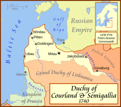 Công quốc Courland và Semigallia năm 1740.