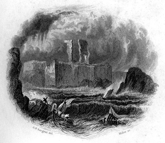 File:Dunbar Castle vignette engraving by William Miller after G F Sargent.jpg