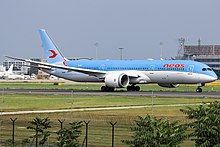 Neos Boeing 787-9 Dreamliner taxiing in NKG