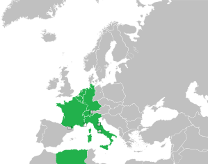 Mapa coloreado dos países de Europa