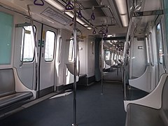 Inside an empty metro train, 2020