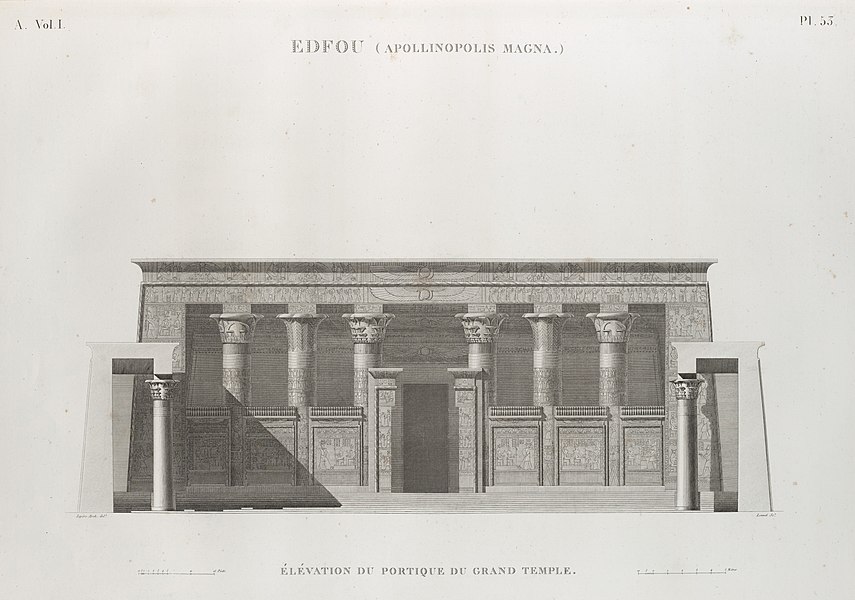 Pl.53 - Élévation du portique du Grand Temple