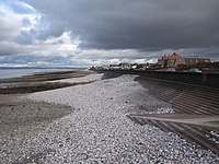 Skinburness sea wall, looking on from 150 Skinburness Road on. Effects of wave action - geograph.org.uk - 343173.jpg