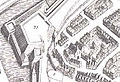 Zwehrener Tor und Elisabethhospital (Merian 1648)