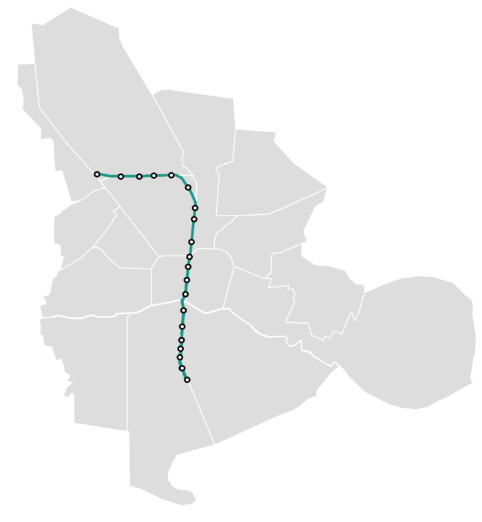 Map of Isfahan's operational metro lines