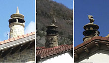 Examples of scarewitches on chimneys in Biescas