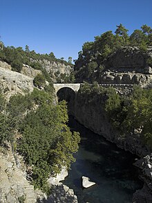 The Eurymedon valley near Selge, spanned by the intact Roman bridge