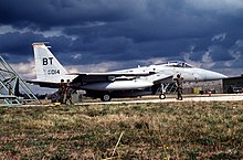 Capt. John T. Doneski in 84-14 shot down an Iraqi Su-22M with an AIM-9M during operation "Desert Storm". F-15C 53FS 36FW Aviano 1993.jpeg