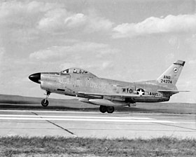 Un F-86L de la Garde nationale aérienne du Wyoming, à la fin des années 1950.