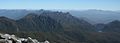 Westliche Arthur Range vom Gipfel des Federation Peak aus