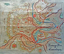 Historic map (undated) of Luxembourg City's fortifications Festungsplan.von.Luxemburg.jpg