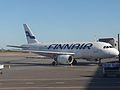 * Nomination Airbus A319 of Finnair at Helsinki Airport. --Lentokonefani 15:17, 2 January 2016 (UTC) * Decline Sharpness is not good, and the crop is far too tight, sorry, not a QI to me like this. --Poco a poco 18:24, 2 January 2016 (UTC)