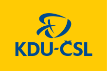 Vlajka největší české křesťanskodemokratické strany KDU-ČSL.