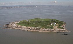 Flat Holm Island, which provided the location of a Torchwood isolation facility. Flat Holm Aerial view.jpg