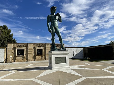 A replica of Michelangelo's David at Forest Lawn-Glendale