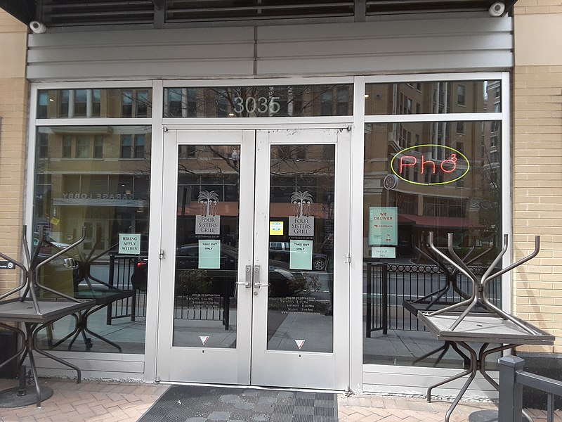 File:Four Sisters Grill in Clarendon is take-out only due to the coronavirus outbreak.jpg