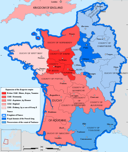 Peta Prancis pada tahun 1154