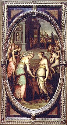 Archivo:Francesco_del_Coscia_Juno_toma_el_ceñidor_de_Venus_Studiolo.jpg