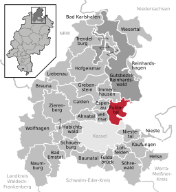 Läget för Fuldatal i Landkreis Kassel