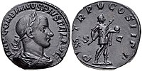 Retrach de Gordian III sus una pèça de moneda