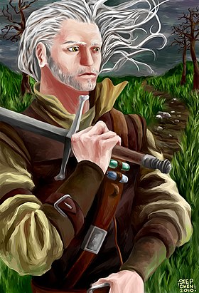 Fan art représentant Geralt de Riv.