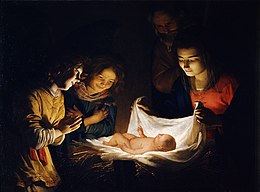 Gherardo delle Notti ou Gheritt van Hontorst - Adoration de l'enfant - Google Art Project.jpg