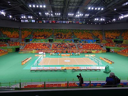 Goalball court at the Future Arena in Rio de Janeiro (2016).