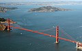 Golden Gate Bridge, with Angel Island in background