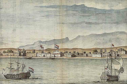 English and Dutch trading posts in Bandar Abbas in 1704