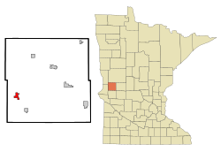 Grant County Minnesota Incorporated and Unincorporated areas Norcross Highlighted.svg