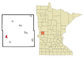 Grant County Minnesota Incorporated and Unincorporated areas Norcross Highlighted.svg