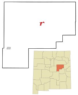 Guadalupe County New Mexico Incorporated and Unincorporated areas Santa Rosa Highlighted.svg