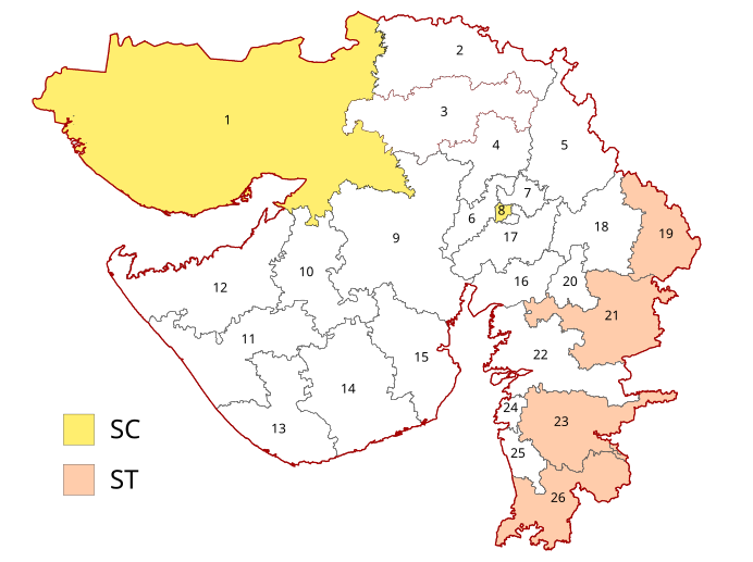 File:Gujarat Wahlkreise Lok Sabha.svg