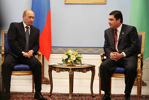 Gurbanguly Berdimuhamedow and Vladimir Putin in Tehran, 2007