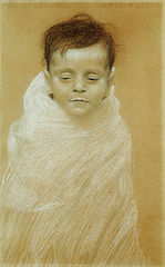Gustav Klimt, portrait de son fils mort, 1902