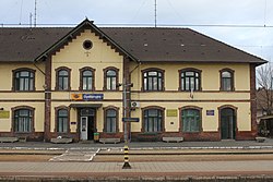 A Gyékényes vasútállomás homlokzata