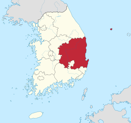 Location of Gyeongsangbuk-do in South Korea