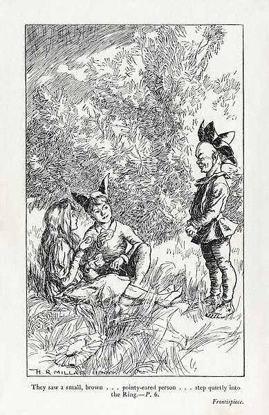 Frontispiece: They saw a small, brown ... pointy-eared person ... step quietly into the Ring