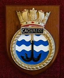HMS Cachalot crest plaque presented whilst on visit to the Tyne / Blyth HMS Cachalot Crest.jpg