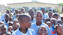 Photo of school children in Haiti Haitian school children (8116999996).jpg