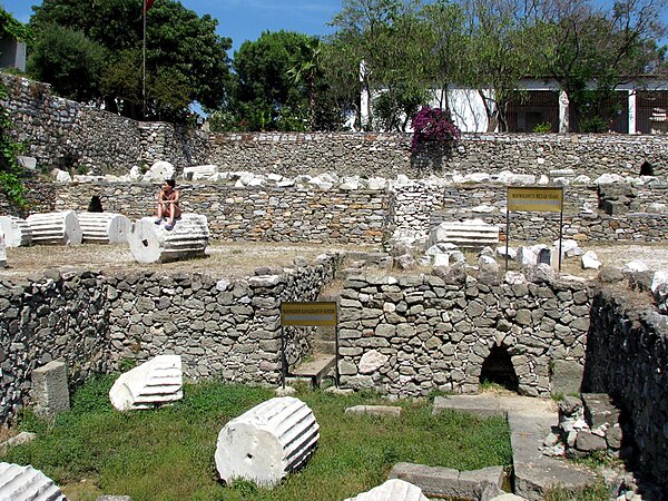 Surviving substructures and ruins of the Mausoleum, one of the Seven Wonders of the Ancient World.