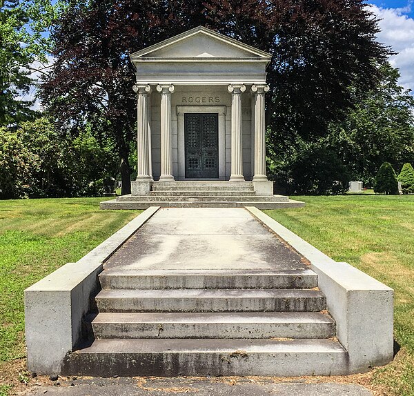 The Rogers mausoleum in Riverside Cemetery