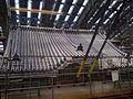 View of the keep roof nearing completion, taken from the public view gallery