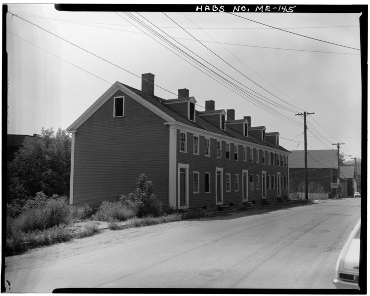 File:Historic American Buildings Survey Stanley Schwartz, Photographer 1971 NORTHWEST VIEW OF FACADE - Gage Block (Row House), 106-114 Second Street, Hallowell, Kennebec County, ME HABS ME,6-HAL,1-1.tif