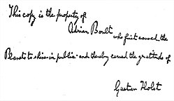 Gustav Holsts signatur